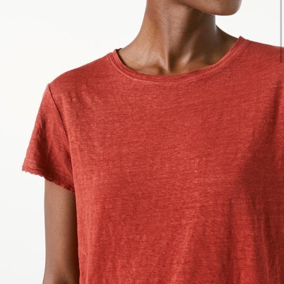 Frame Easy True Raw Edged Tee in Redwood - Picture 12 of 16